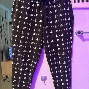 Fila Black Joggers with White Accents